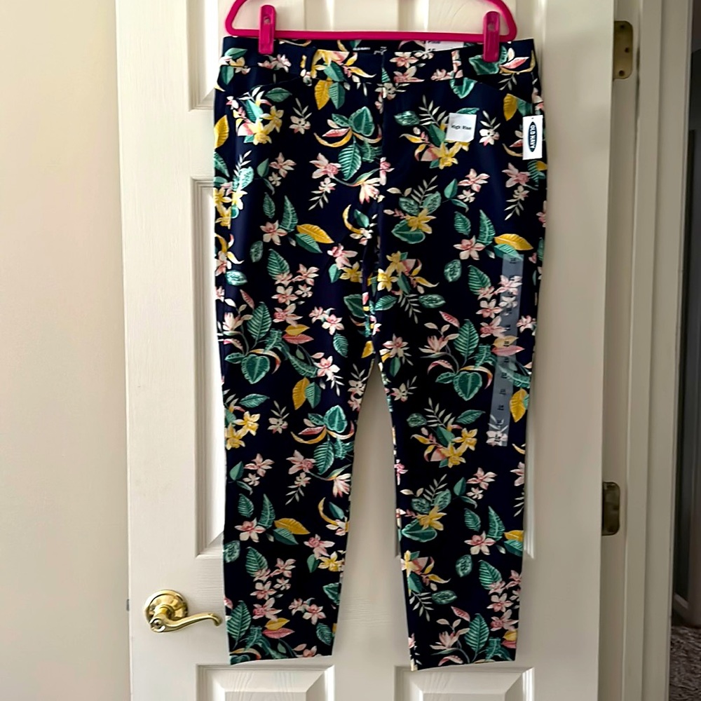 Navy Floral Pants